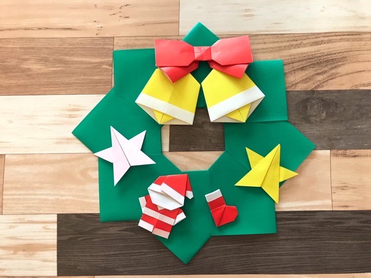 折り紙 クリスマスリースの簡単な作り方 How To Make An Easy Origami Christmas Wreath 簡単折り紙教室