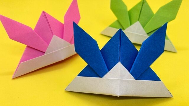 折り紙 角長兜 つのながかぶと の簡単な作り方 その3 How To Make An Easy Origami Long Horn Helmet 簡単折り紙教室