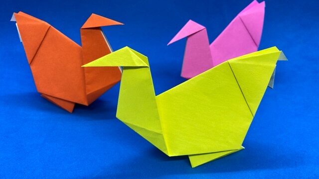 折り紙 鶏 ニワトリ にわとり の簡単な作り方 その2 How To Make An Easy Origami Chicken 簡単折り紙教室