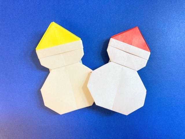 折り紙 雪だるま ゆきだるま の簡単な作り方 How To Make An Easy Origami Snowman 簡単折り紙教室