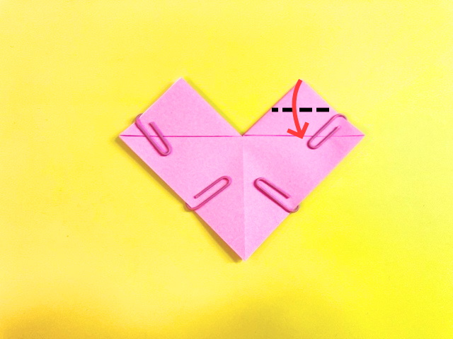 ハートのポケットの折り紙の作り方_19