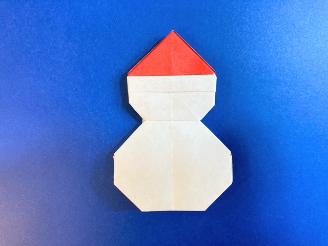 雪だるまの折り紙の作り方_47