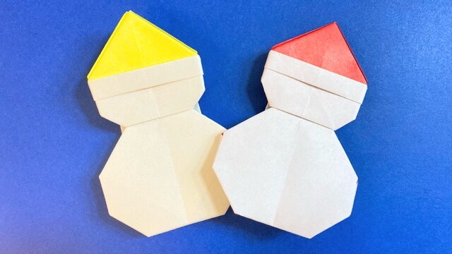 雪だるまの折り紙の作り方_48