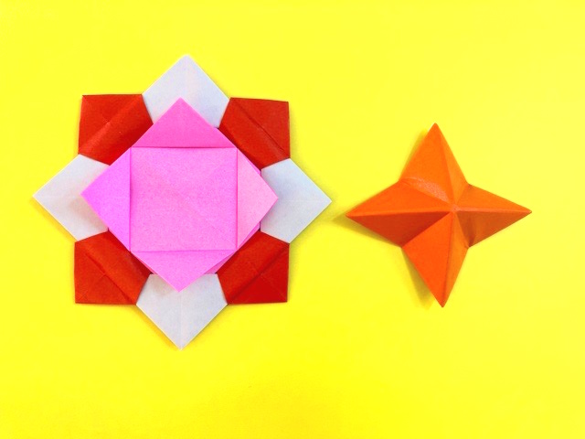 花こまの折り紙の作り方_82