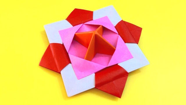 花こまの折り紙の作り方_88
