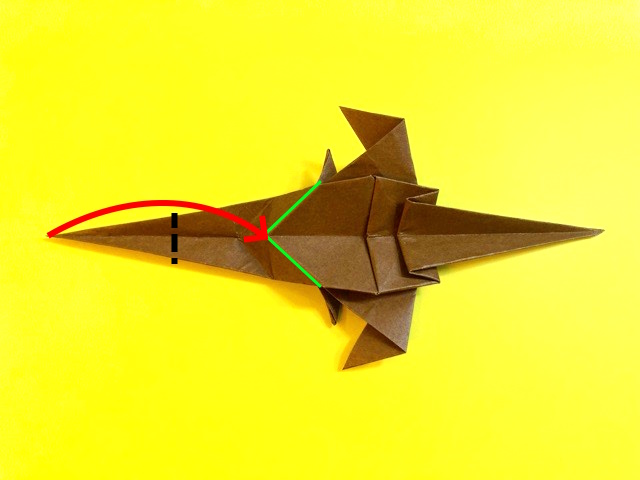 ティラノサウルスの折り紙の作り方2_86