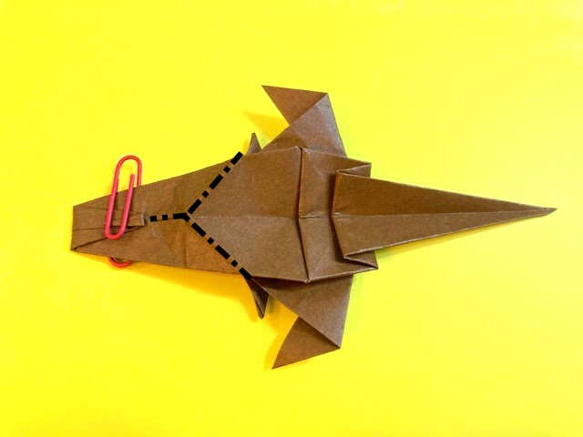 ティラノサウルスの折り紙の作り方2_88