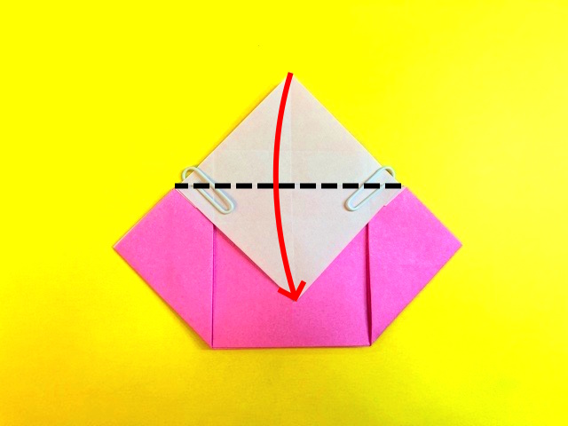 のりなしで折れる紙袋の折り紙の作り方_032