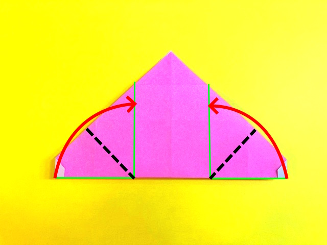 のりなしで折れる紙袋の折り紙の作り方_035