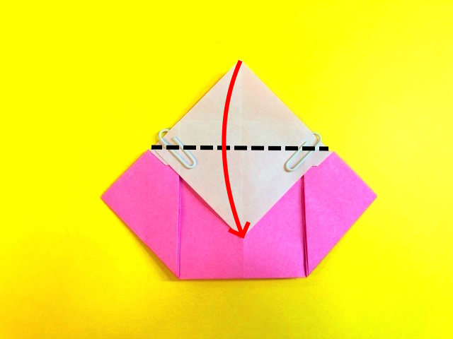 のりなしで折れる紙袋の折り紙の作り方_037