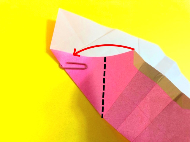 のりなしで折れる紙袋の折り紙の作り方_043