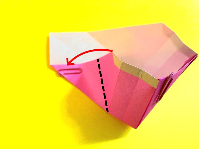 のりなしで折れる紙袋の折り紙の作り方_052