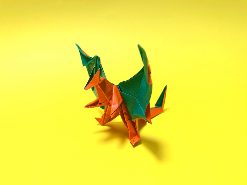 ポケモンの折り紙　リザードンの簡単な作り方3(ドラゴン25)～How to make an easy origami charizard(pokemon)(dragon)～