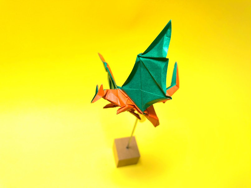 ポケモンの折り紙　リザードンの簡単な作り方4(ドラゴン26)～How to make an easy origami charizard(pokemon)(dragon)～