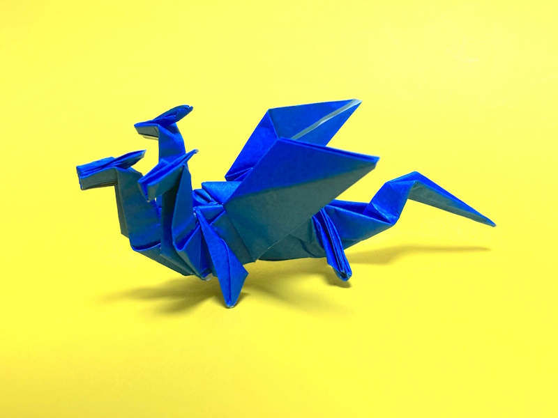 折り紙　三頭龍（三つ首のドラゴン）の簡単な作り方～How to make an easy origami three headed dragon～