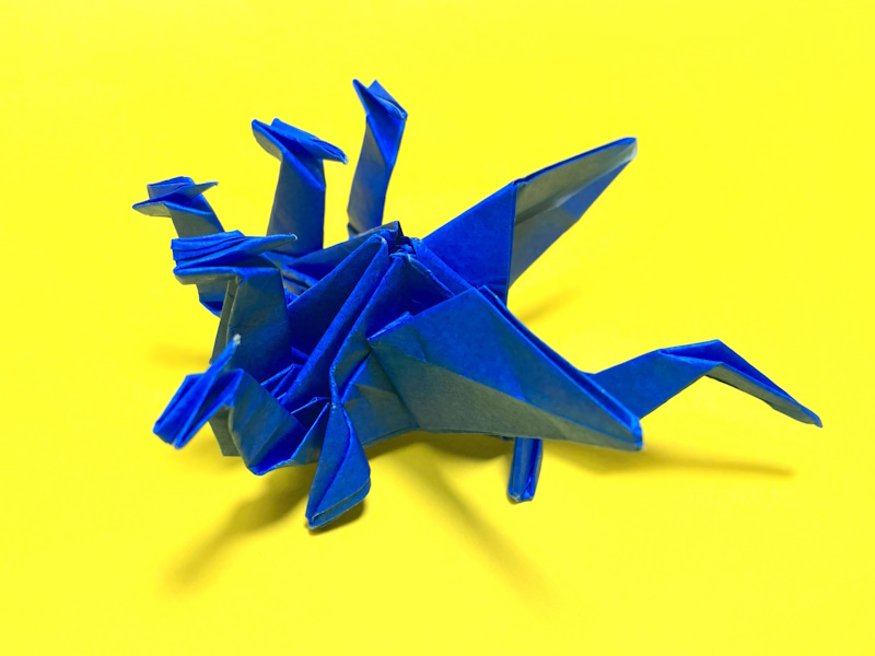 折り紙　五頭龍（五つ首のドラゴン）の簡単な作り方～How to make an easy origami fuve headed dragon～