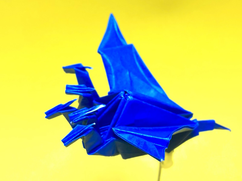 折り紙　羽ばたくドラゴン五頭龍の簡単な作り方～How to make an easy origami flapping dragon（five headed dragon）～