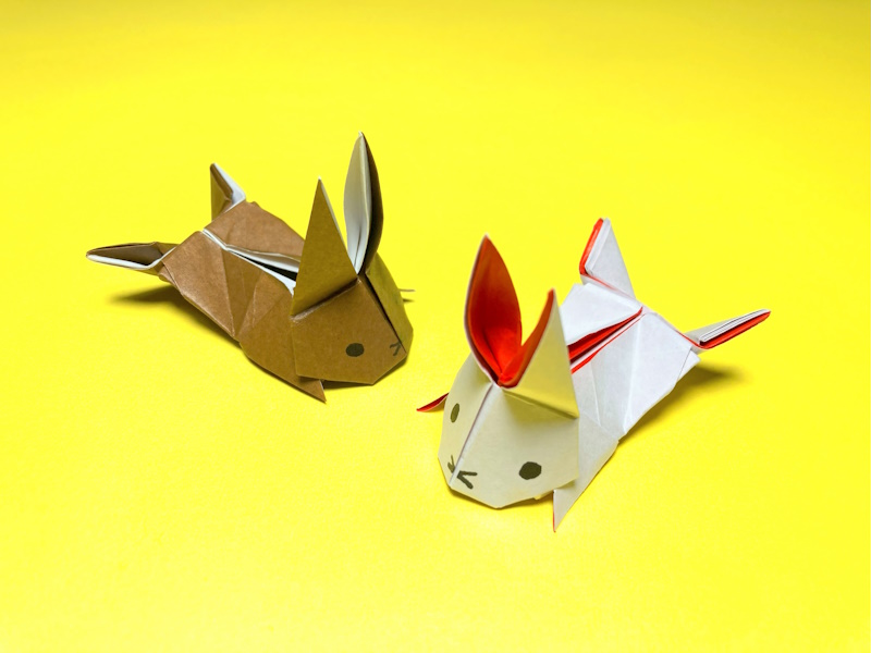 遊べる折り紙　ぴょんぴょん跳ねるジャンプうさぎの簡単な作り方3～How to make an easy origami jumping rabbit～