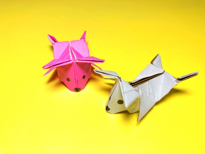 遊べる折り紙　ぴょんぴょん跳ねるジャンプ犬の簡単な作り方6～How to make an easy origami jumping dog～
