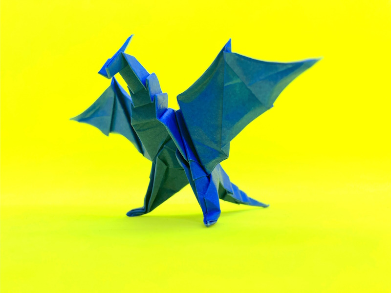 折り紙　ワイバーンの簡単な作り方4（ドラゴン48）～How to make an easy origami wyvern（dragon）～