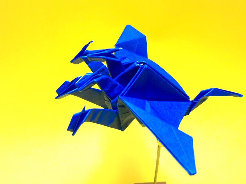 折り紙　羽ばたくドラゴン五頭龍の簡単な作り方2～How to make an easy origami flapping dragon（five headed dragon）～