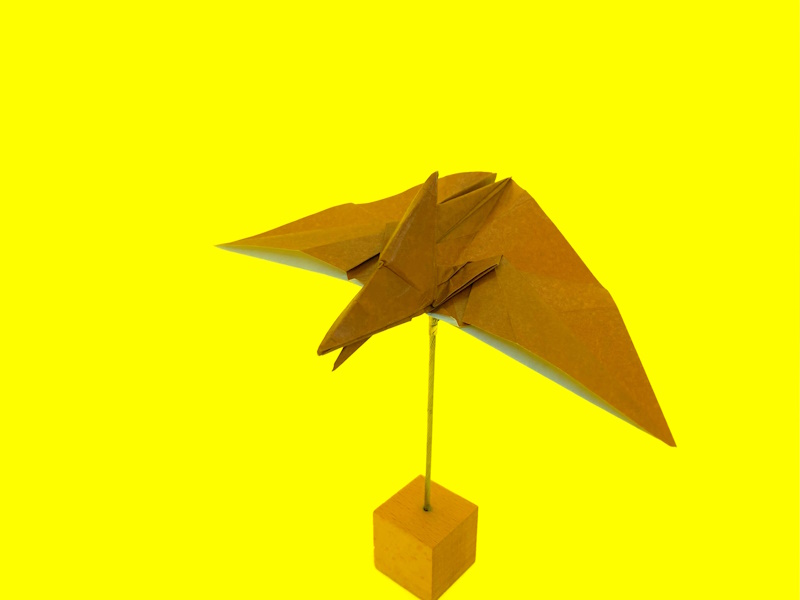 恐竜の折り紙　プテラノドンの簡単な作り方2～How to make an easy origami pteranodon～