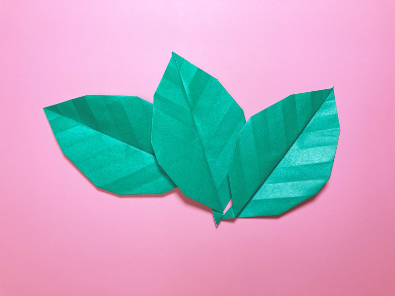 折り紙　葉っぱの簡単な作り方～How to make an easy origami leaves～