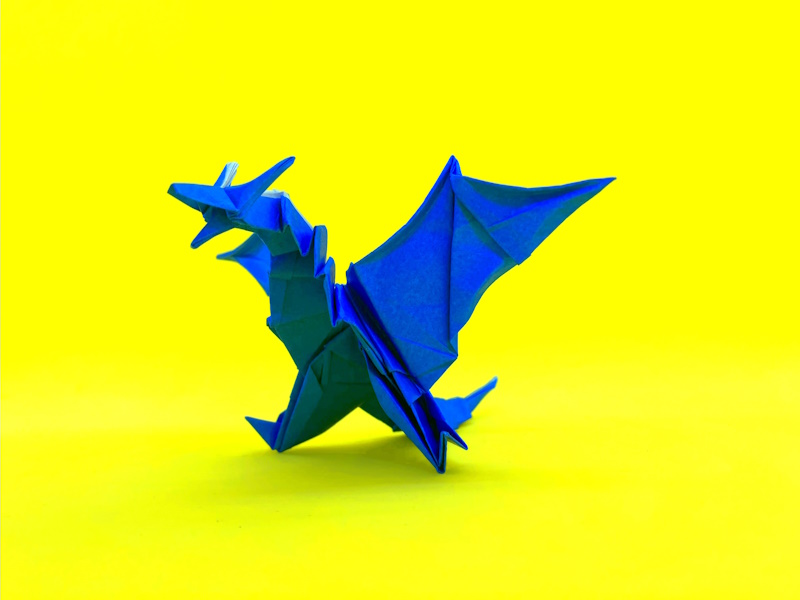 折り紙　ワイバーンの簡単な作り方12（ドラゴン76）～How to make an easy origami wyvern（dragon）～