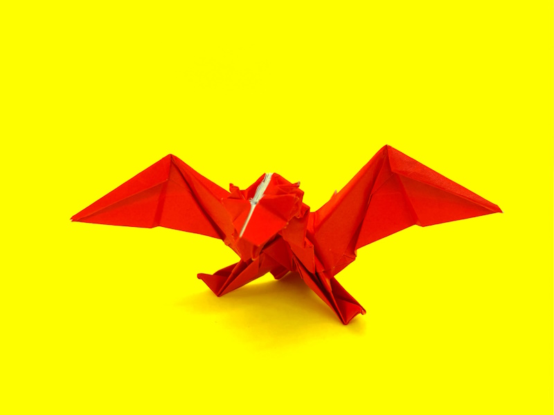 モンハンの折り紙　リオレウス（火竜）の簡単な作り方2（ドラゴン82）～How to make an easy origami Rathalos（Monster Hunter）（dragon）～