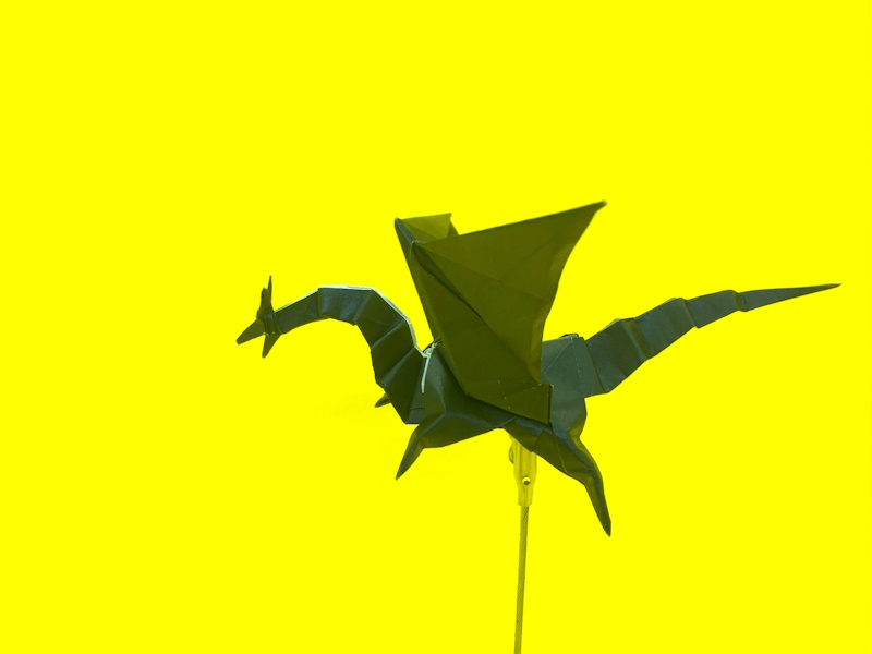 モンハンの折り紙 ミラボレアス(黒龍・邪龍)の簡単な作り方14(ドラゴン92)~How to make an easy origami Miraboreas(Monster Hunter)~