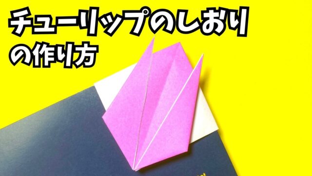 アイキャッチ_折り紙　チューリップのしおりの簡単な作り方2～How to make an easy origami tulip bookmark～