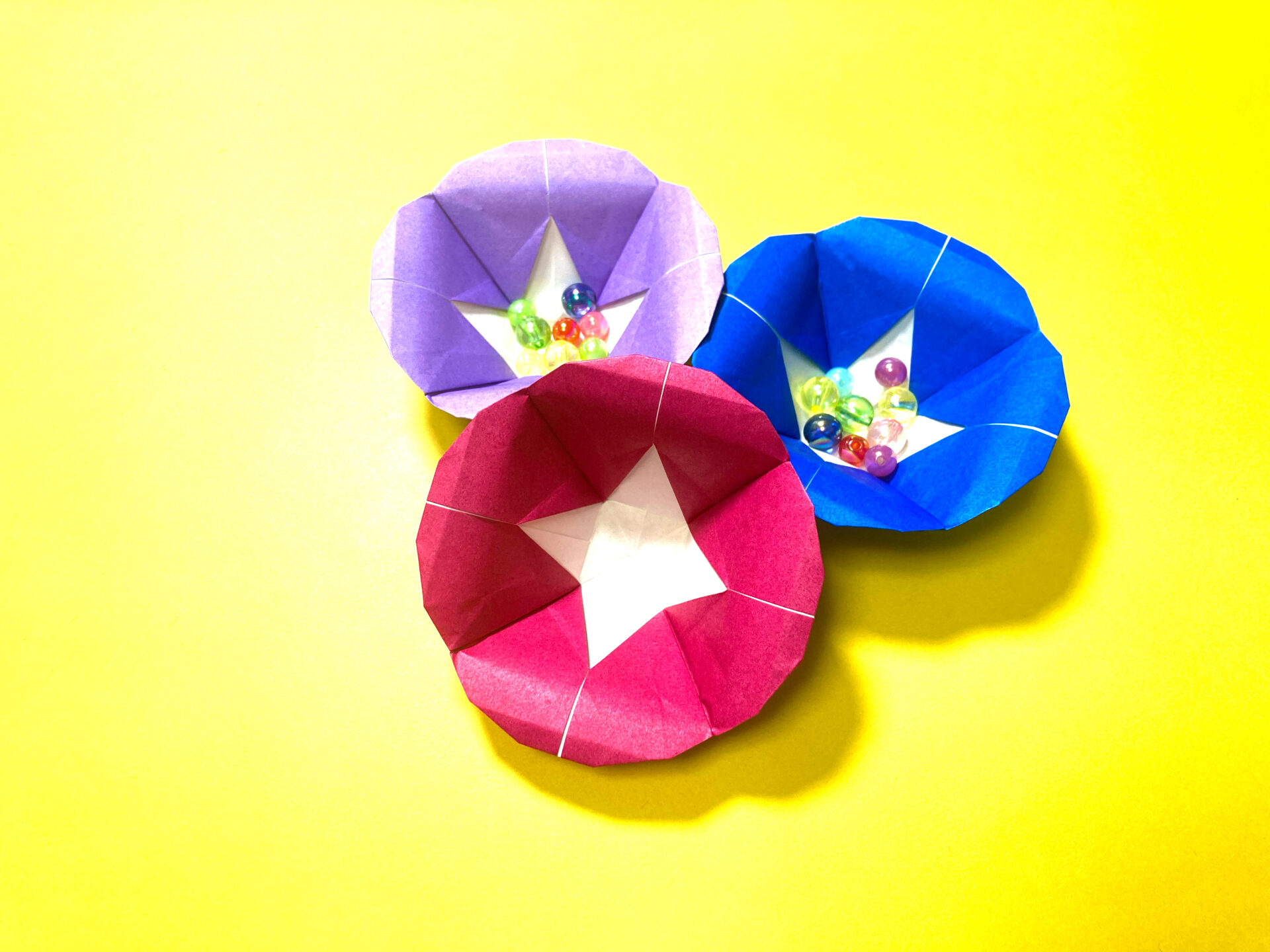 花の折り紙 あさがお(朝顔)の箱の簡単な作り方3~How to make an easy origami morning glory box~