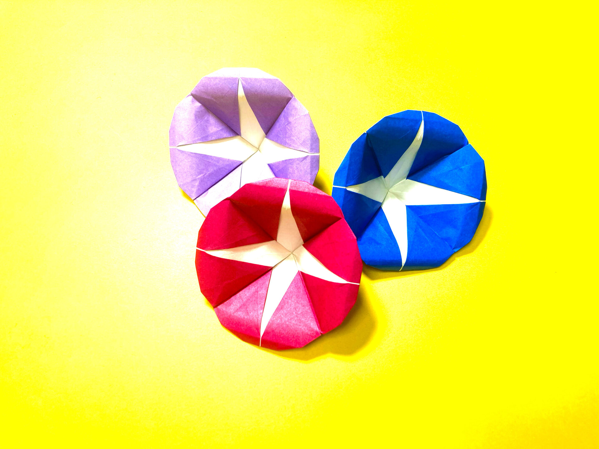 花の折り紙 あさがお(朝顔)の簡単な作り方3~How to make an easy origami morning glory~