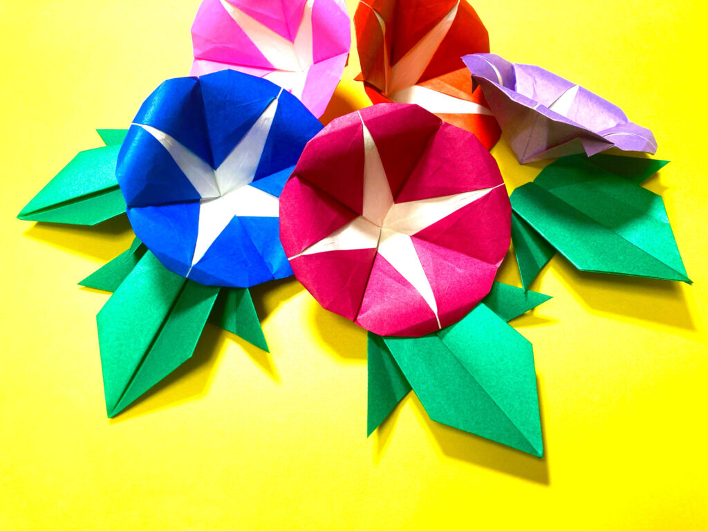 折り紙　あさがお（朝顔）の葉っぱ簡単な作り方～How to make an easy origami morning glory leaf～